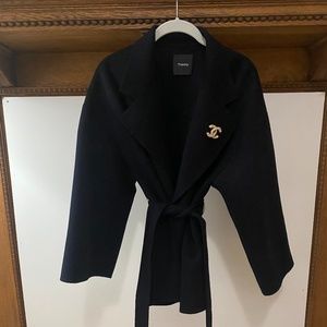 Theory Belted Wool-Cashmere Robe Jacket